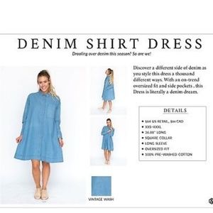 Agnes & Dora Denim Shirt Dress - XXL
